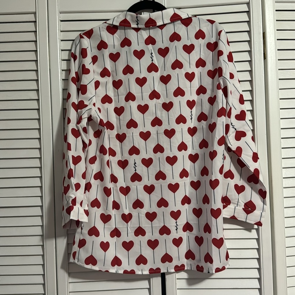 Valentines Heart Button Up - Picture 2 of 2